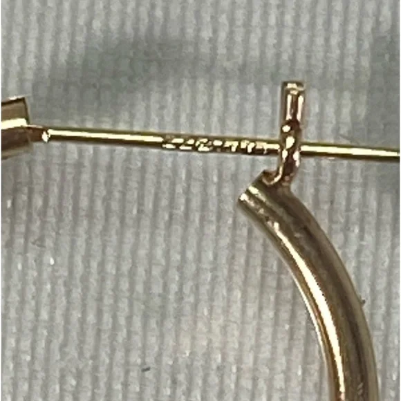 14K YELLOW GOLD classic small hoop earrings REAL GOLD